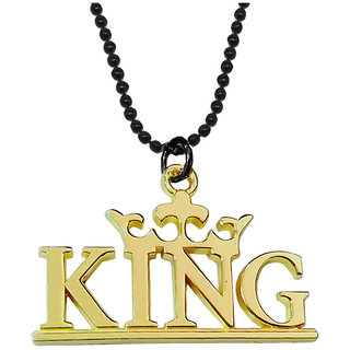                       Sullery Valentine Day Gift KING Letter Locket Gold 01 Necklace Chain                                              