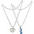 Sullery Valentine Day Gift Love Heart Couple Locket Blue And Silver 02 Necklace Chain