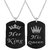 Sullery Valentine Day Gift His Queen Her King Love Couple Locket Black And Silver 02 Necklace Chain