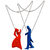 Sullery Romantic Couple Dancing Boy and Girl Lover Creative Jewelry Red And Blue 02 Necklace Chain