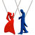 Sullery Romantic Couple Dancing Boy and Girl Lover Creative Jewelry Red And Blue 02 Necklace Chain