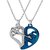 Sullery Valentine Day Gift Broken Heart Lock And Key Couple Locket Blue And Silver 2 Necklace Chain