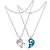 Sullery Valentine Day Gift Broken Heart Lock And Key Couple Locket Blue And Silver 2 Necklace Chain