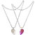 Sullery Valentine Day Gift Broken Heart I Love You Couple Locket Multicolor 02 Necklace Chain