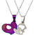 Sullery Valentine Day Gift I Love You Dual Heart Couple Locket Multicolor 02 Necklace Chain