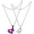 Sullery Valentine Day Gift I Love You Dual Heart Couple Locket Multicolor 02 Necklace Chain