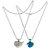 Sullery Valentine Day Gift I Love You Dual Heart Guitar Couple Locket Multicolor 02 Necklace Chain