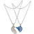 Sullery Valentine Day Gift I Love You Broken Heart Couple Locket Blue And Silver 02 Necklace Chain