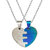 Sullery Valentine Day Gift I Love You Broken Heart Couple Locket Multicolor 02 Necklace Chain