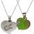 Sullery Valentine Day Gift I Love You Dual Heart Guitar Couple Locket Multicolor 02 Necklace Chain