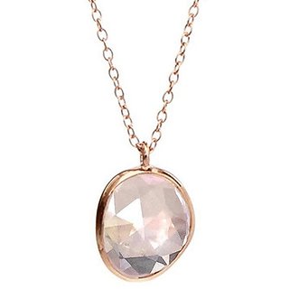                      rose quartz  Pendant Without chain in 8.25 carat Gold Plated by Ceylonmine                                              