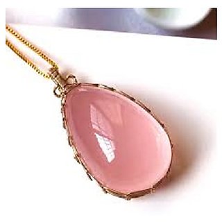 rose quartz Pendant Without chain in 8.5 carat Gold Plated by Ceylonmine rose quartz Pendant Without chain in 8.5 carat Gold Plated by Ceylonmine