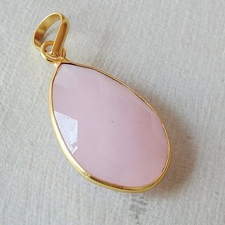 9 Ratti Gold Plated Original rose quartz Pendant Without chain by Ceylonmine 9 Ratti Gold Plated Original rose quartz Pendant Without chain by Ceylonmine