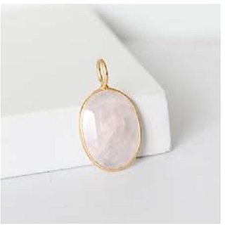                       rose quartz Pendant 9 Ratti 100% Original Gold Plated rose quartz Without chain by  Ceylonmine                                              