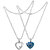 Sullery Valentine Day Gift I Love You Dual Heart Couple Locket Blue And Silver 02 Necklace Chain