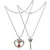 Sullery Valentine Day Gift Love Heart Lock And Key Couple Locket Silver And Red 02 Necklace Chain