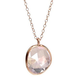 rose quartz Pendant Without chain in 9.5 carat Gold Plated by Ceylonmine rose quartz Pendant Without chain in 9.5 carat Gold Plated by Ceylonmine