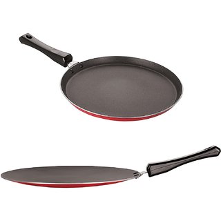 Nirlon Non-Stick Aluminium Cookware Set, 2-Pieces, Red (2.6mm_FT1_CT11)