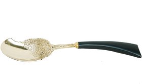 Ruhi Collections Decorative Brass Spoon with Horn Handle 11.5 inches