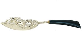 Ruhi Collections Decorative Fretted Brass Spoon with Horn Handle 13.5 inches