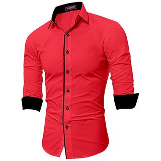 THE TAJKLA Red Casual Shirt for Men