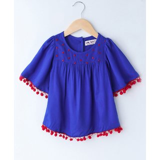 Soul Fairy Bell Sleeve Embroidery Detailed Top