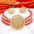 Sukkhi Modern Gold Plated Light Red & White Pearl Choker Necklace Set for Women