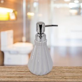 Kookee Ceramic Liquid Soap Dispenser, White (2741)