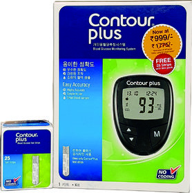 Contour Plus Glucometer with 25 Strips