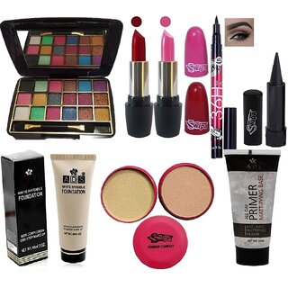                       SWIPA Makeup All In One Makeup Kit Sets Combo(Pink Red Lipstick,18Color Eyeshadow,6hrs Eyeliner,Kajal,Foundation(60ml),                                              