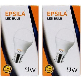                       Epsila 9W LED Bulbs (Pack of 2, Cool Day Light, B22)                                              