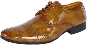 Somugi Patent Tan Lace up Formal Shoes for Men and Boys