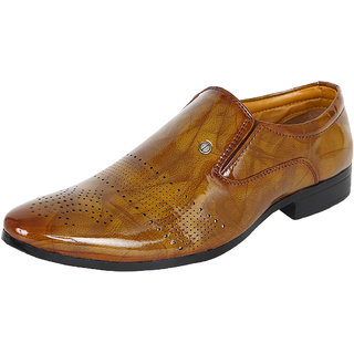 Somugi Patent Tan Slip on Formal Shoes for Men and Boys