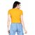Alposh Slim Fit, Round Neck Stretchable Lycra Short Sleeves Top For Women's(Yellow)