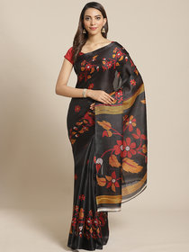 Sharda Creation Black Animal Printed Saree