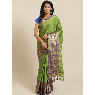                       Sharda Creation Green And Pink Embellished saree                                              