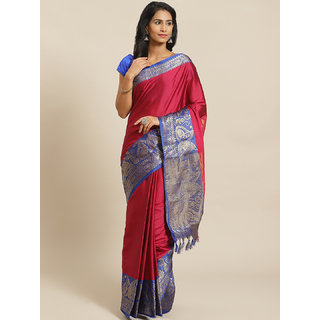                       Sharda Creation Wine And Blue Embellished saree                                              