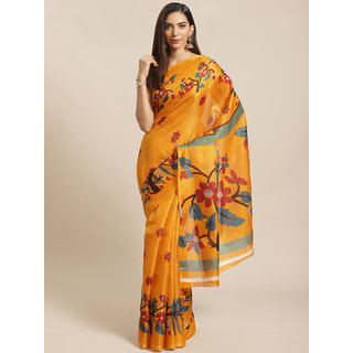 Sharda Creation Yellow Animal Printed Saree