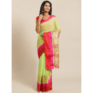                       Sharda Creation Green Embellished saree                                              