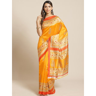                       Sharda Creation Yellow Mysore Silk Saree                                              