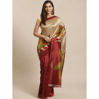                       Sharda Creation Maroon Mysore Silk Saree                                              