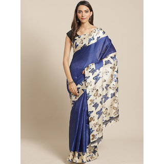                       Sharda Creation Navy Blue Mysore Silk Saree                                              