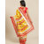 Sharda Creation Yellow And Red Polka Dot Printed Saree