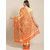 Sharda Creation Orange And White Checked Saree