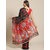 Sharda Creation Black and Red Printed Saree