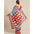 Sharda Creation Blue And Red Polka Dot Print sare