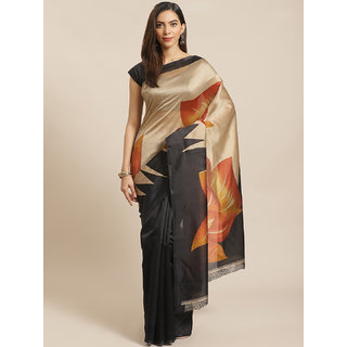                       Sharda Creation Black Animal Print Saree                                              