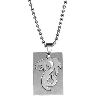                       Sullery Stylish Dragon Dog Tag Silver Necklace Chain                                              