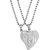 Sullery Valentine Day Gift Heart Lock And Key Couple 2Pc Locket Silver Silver Necklace Chain