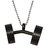 Sullery Stylish Bodybuilding Barbell Dumbbell Black Necklace Chain
